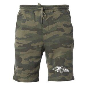 NEW Baltimore Ravens Fleece Sweat Shorts Pants FOREST WOODLAND CAMO